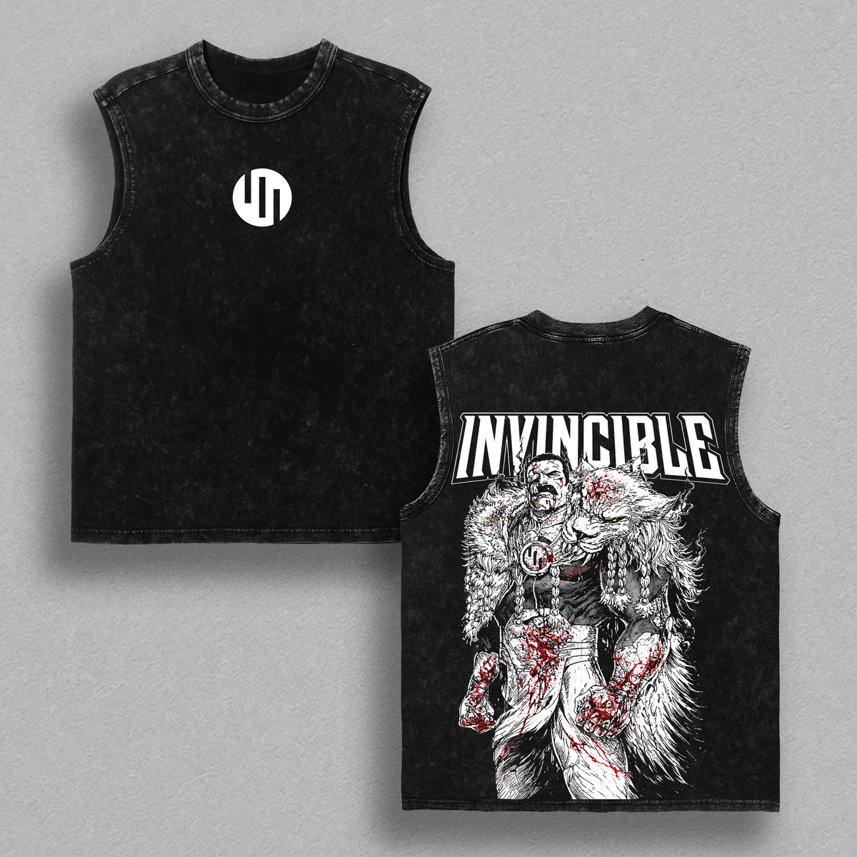 Thragg Invincible Vintage Washed Oversized T-Shirt, Tank Top, Viltrumite Empire Blood Graphic Tee, Villain Anime Style Streetwear Heavyweight Cotton Unisex Shirt, Gift for Comic Fans