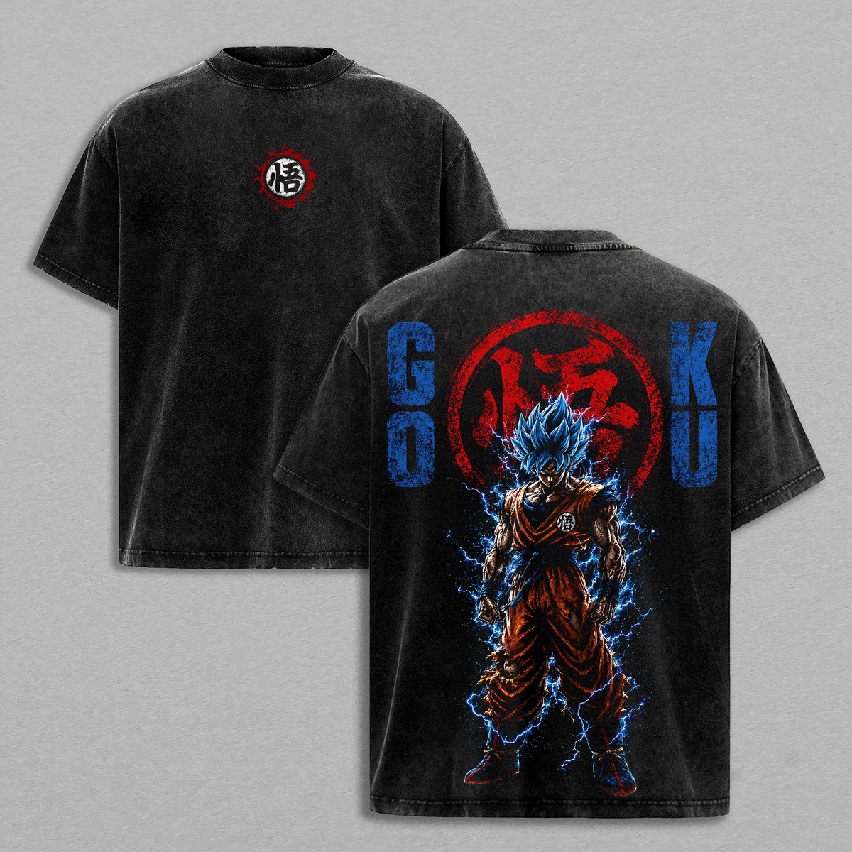 Kakarot Saiyan Ultra Instinct Vintage Washed Oversized T-Shirt, DB Super Anime Graphic Tee, Kakarot Power Awakening Streetwear Shirt, Soft Cotton Top Gift for Anime Fans
