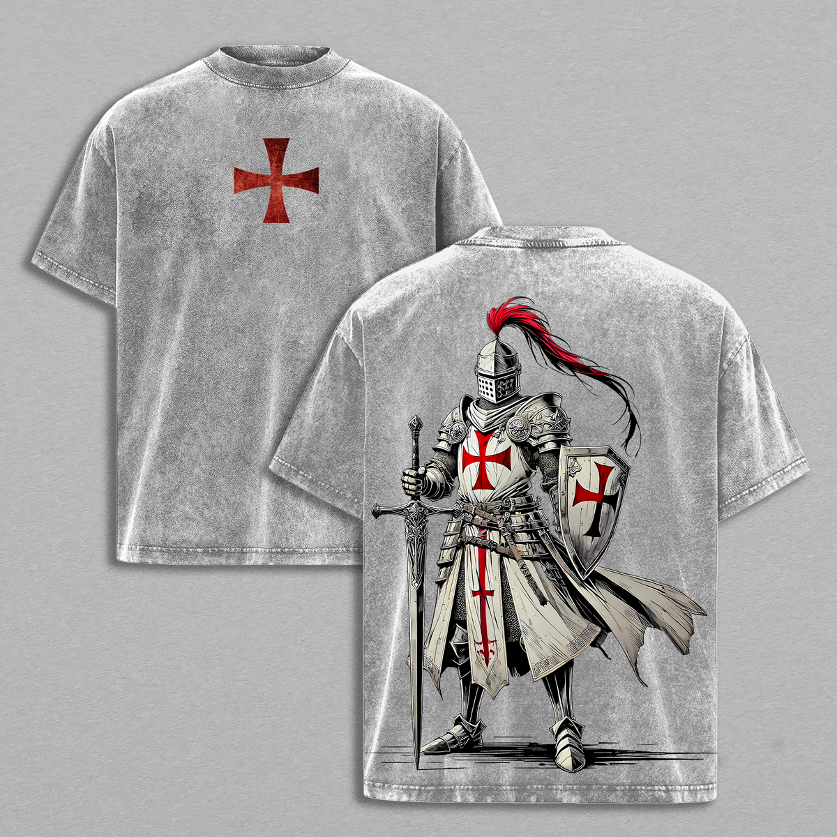Crusader Knight Christian Knight Templar T-Shirt, Sweatshirt, Hoodie Vintage Washed, Crusader Armor of God Tee, Jesus Warrior Cross Graphic Shirt, Religious Faith Top, Christian Apparel Gift , Church Outfit
