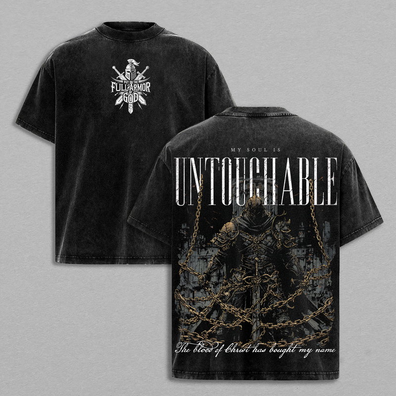 Warrior of God Christian T-Shirt | Full Armor of God Vintage Washed Tee / Hoodie | Spiritual Warfare Streetwear | Jesus Faith Shirt | Christian Warrior Graphic | Jesus Apparel Ephesians 6:10-18