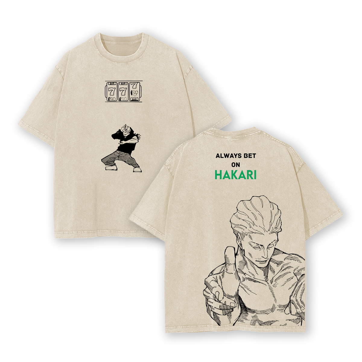 Hakari Kinji Jujutsu Kaisen Vintage Washed Oversize T-Shirt