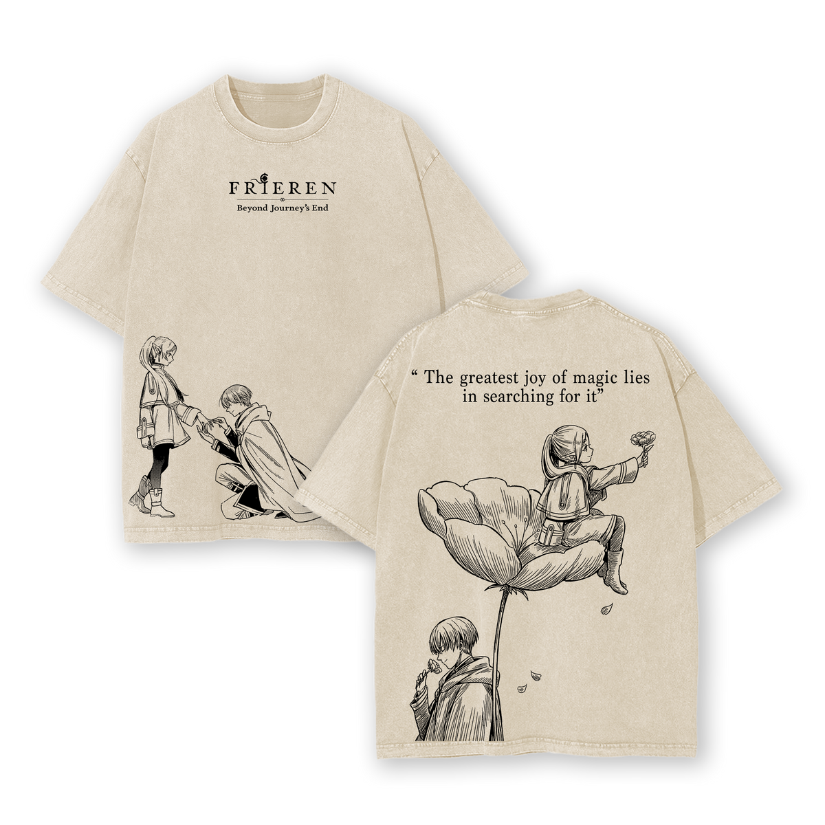 Frieren X Himmel Season 2 Vintage Washed T-Shirt, Frieren Beyond Journey’s End Anime Graphic Tee