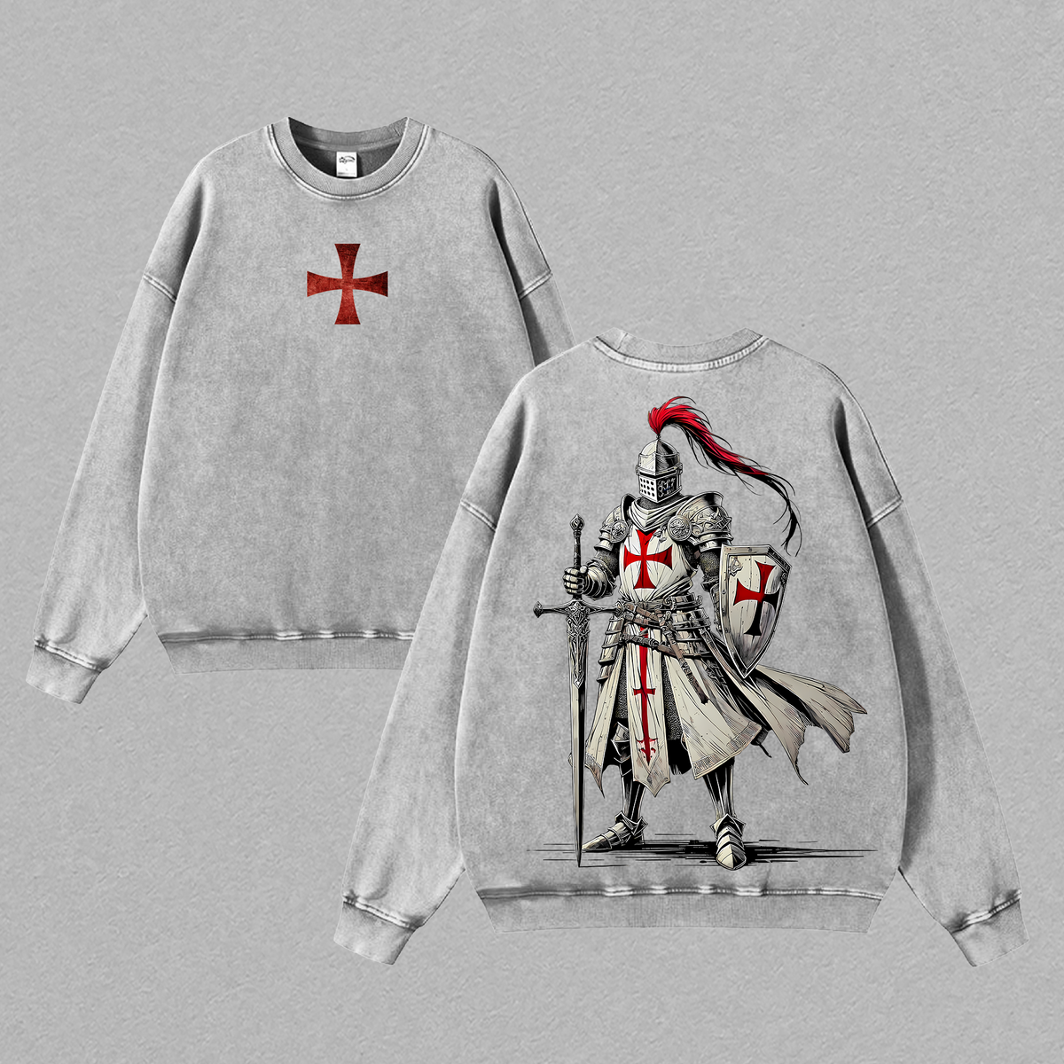 Crusader Knight Christian Knight Templar T-Shirt, Sweatshirt, Hoodie Vintage Washed, Crusader Armor of God Tee, Jesus Warrior Cross Graphic Shirt, Religious Faith Top, Christian Apparel Gift , Church Outfit