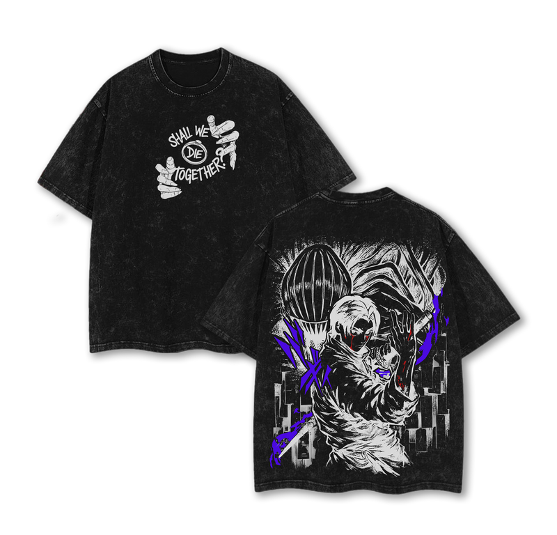 Yuta Okkotsu Vintage Washed Oversized T-Shirt – Jujutsu Kaisen The Culling Game Graphic Tee, “Shall We Die Together” Anime Shirt, Soft Cotton Casual Streetwear, Unisex Top, Gift for JJK Fans