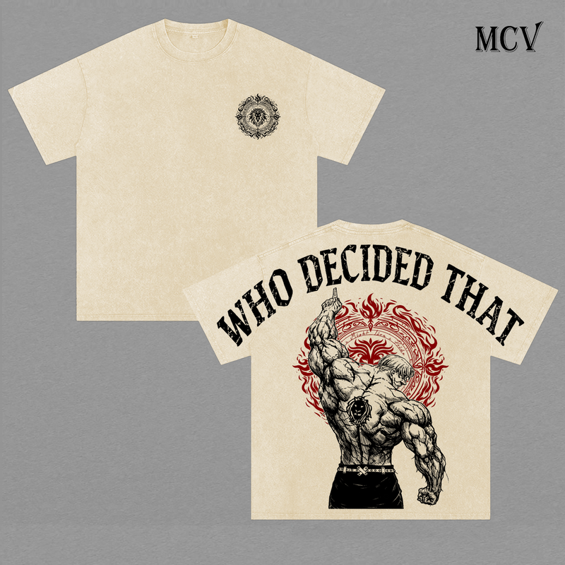 Escanor The Lion Sin Vintage Washed T-Shirt, Sunshine Power Anime Graphic Tee, Seven Deadly Sins Pride Warrior Streetwear Heavy Cotton