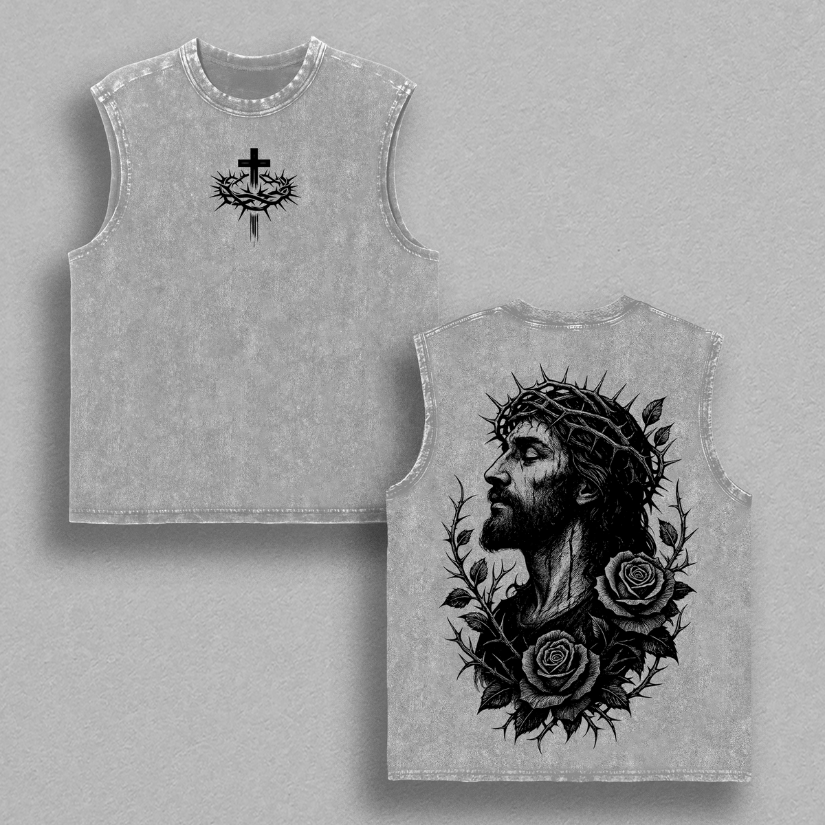 Jesus Crown of Thorns x Black Rose Tshirt & Hoodie Washed, God Apparel Tee, Jesus T-Shirt, Easter Streetwear, Christian Apparel Graphic Tees, Gym Pump Cover Christmas & Thanksgiving Outfit