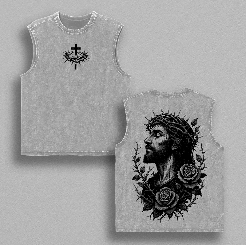 Jesus Crown of Thorns x Black Rose Tshirt & Hoodie Washed, God Apparel Tee, Jesus T-Shirt, Easter Streetwear, Christian Apparel Graphic Tees, Gym Pump Cover Christmas & Thanksgiving Outfit