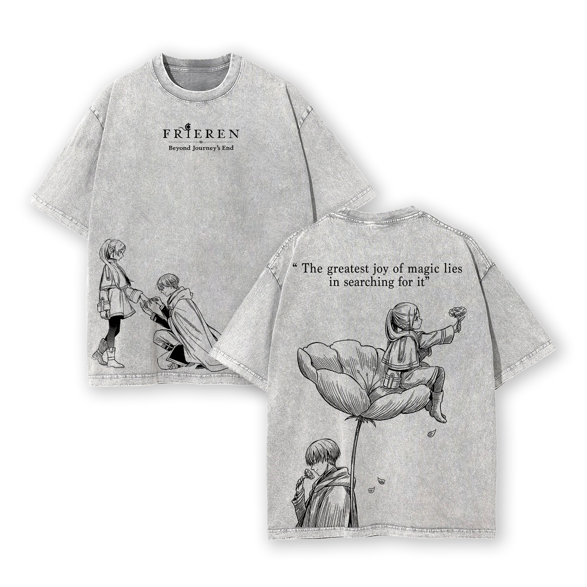 Frieren X Himmel Season 2 Vintage Washed T-Shirt, Frieren Beyond Journey’s End Anime Graphic Tee