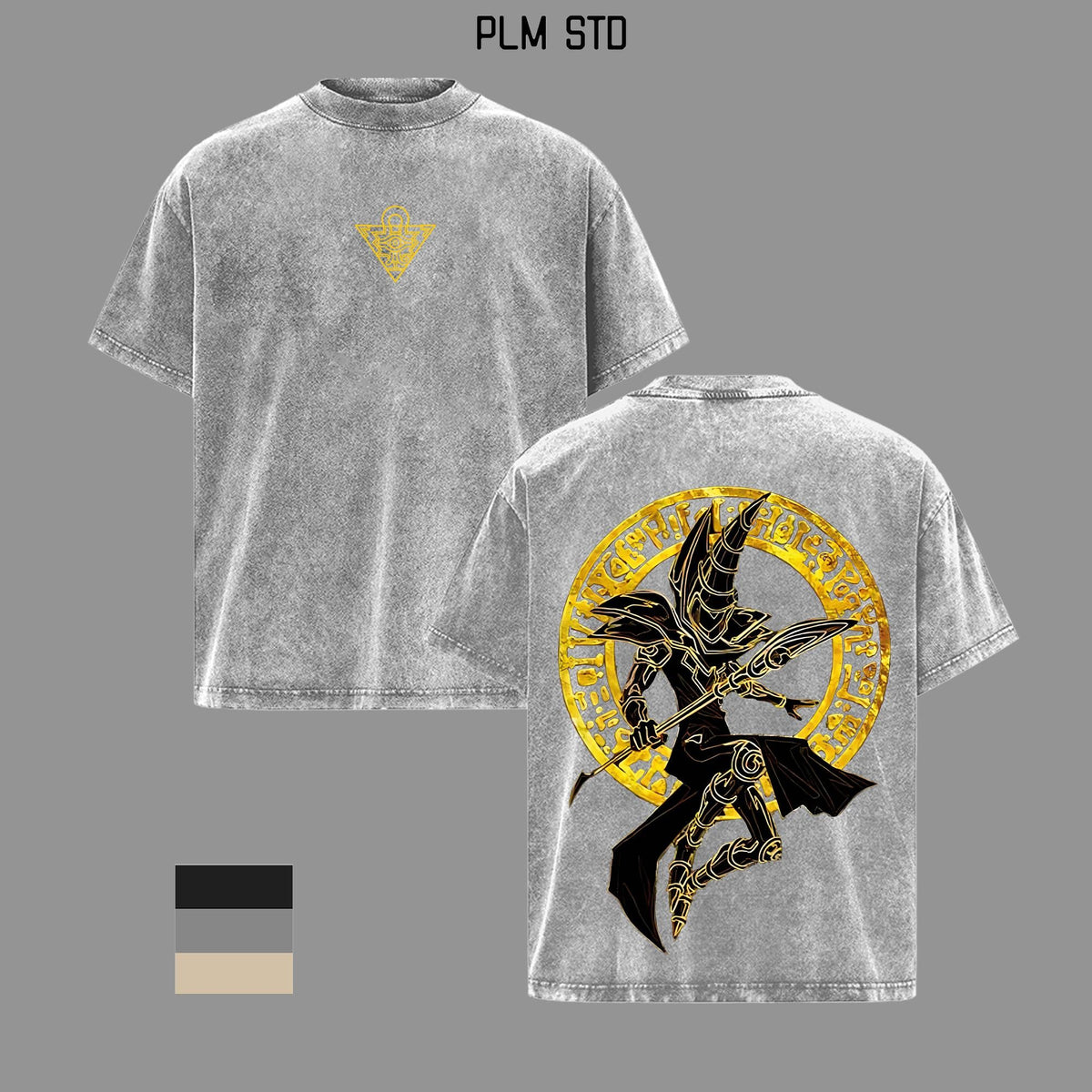 Retro Heavy Limited Edition Dark Magician Yu-Gi-Oh! Anime Oversized Vintage Washed Tee, Gift for Anime Fans, Graphic Tee, Manga Lovers Menswear Top