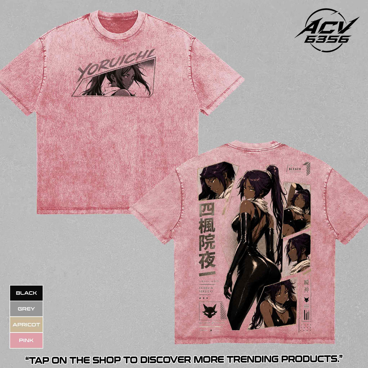Yoruichi Shihouin Bleach Anime Graphic Tee, Shunshin Flash Step Goddess Character Shirt, Former 2nd Division Captain Apparel, Soul Reaper Black Cat Ninja Top, Manga Inspired Heavy Cotton Vintage Retro Washed T-Shirt, Anime Fan Merch, Outfit Gifts for Fan