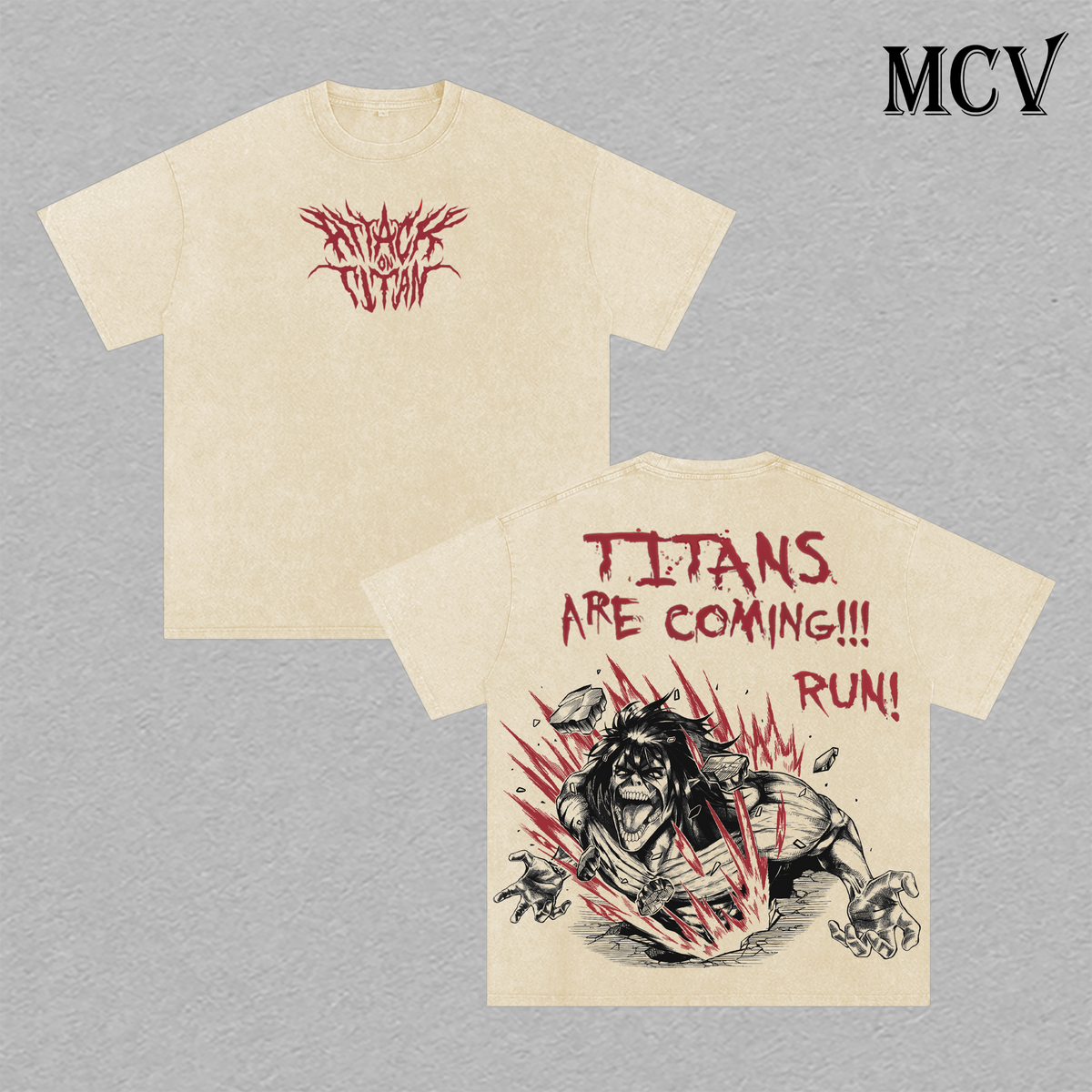 Attack on Titan T-Shirt, AOT Anime Tee, Freedom War Graphic Vintage Washed Tee