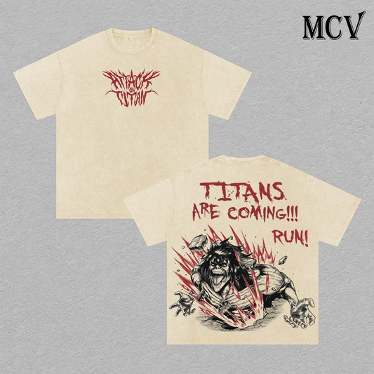 Attack on Titan T-Shirt, AOT Anime Tee, Freedom War Graphic Vintage Washed Tee
