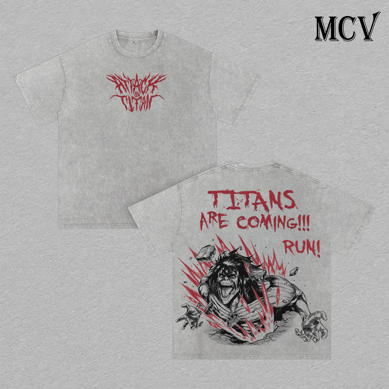 Attack on Titan T-Shirt, AOT Anime Tee, Freedom War Graphic Vintage Washed Tee