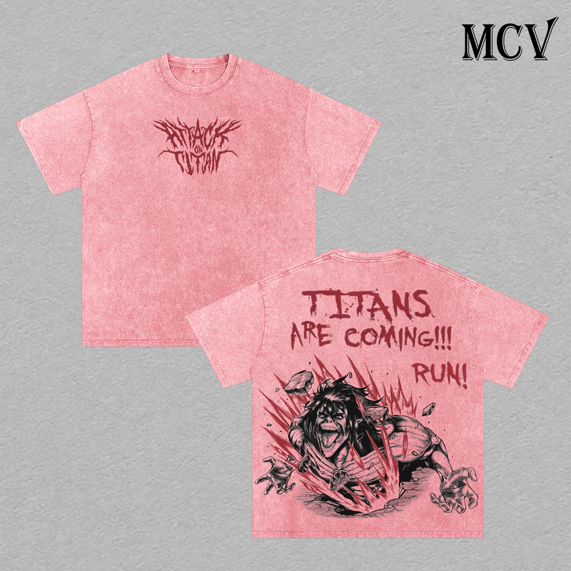 Attack on Titan T-Shirt, AOT Anime Tee, Freedom War Graphic Vintage Washed Tee