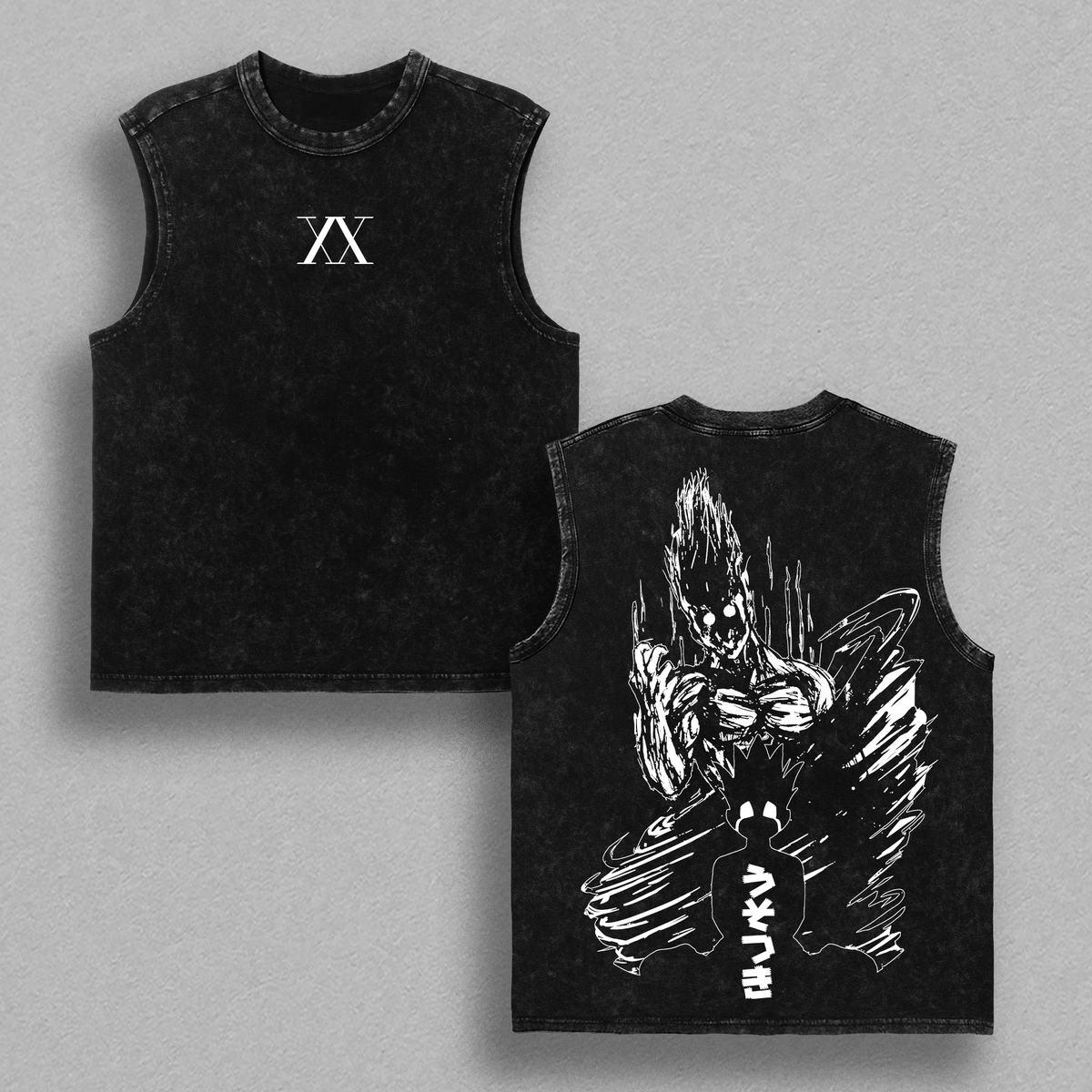 Hunter x Hunter Gon Freecs Range Anime Double Printed Vintage Washed Tee Unisex Oversize Heavyweight Cotton T-shirt for Anime Fans and Lovers