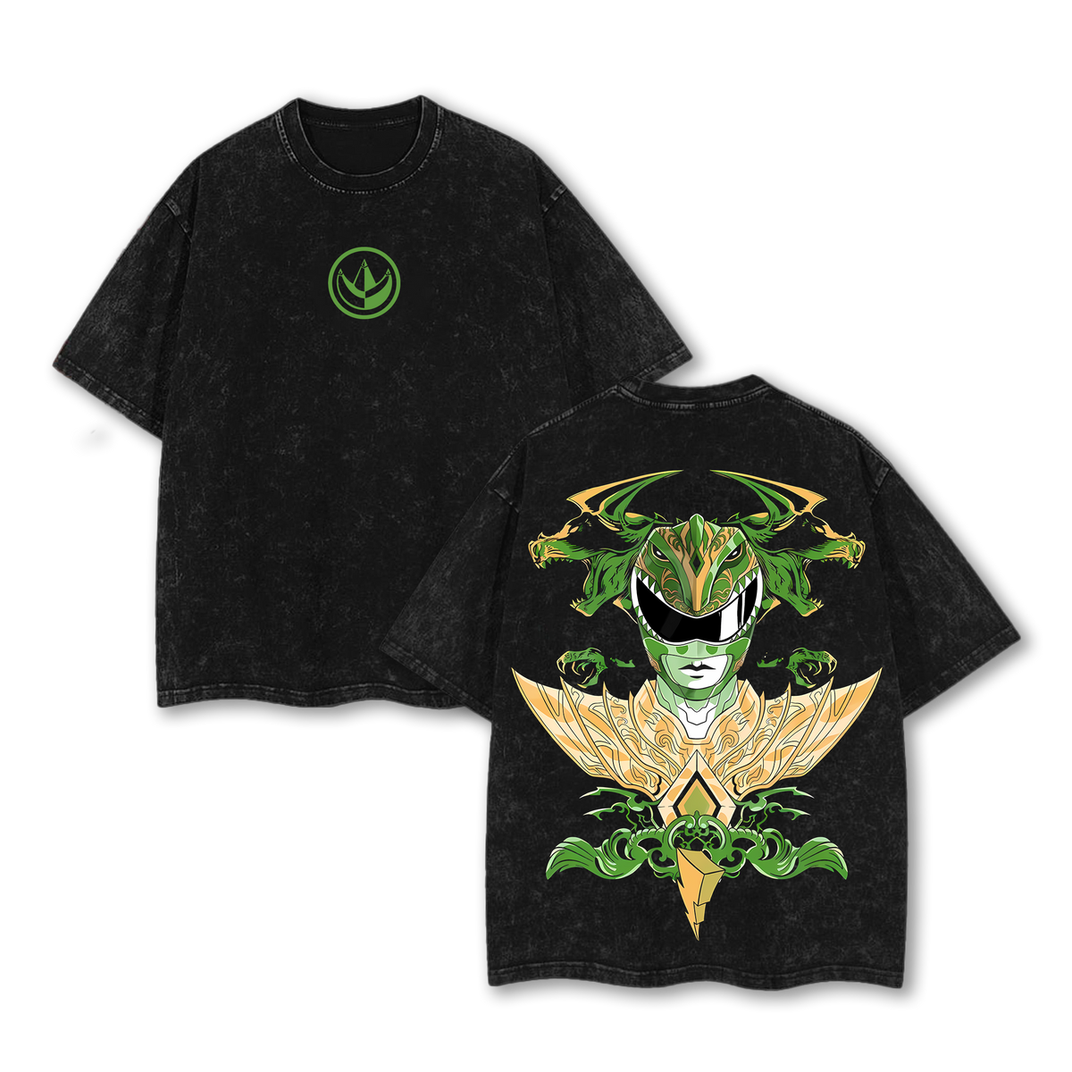 Power Rangers Vintage Tee Wash Collection | Mighty Morphin Oversized Anime T-shirt