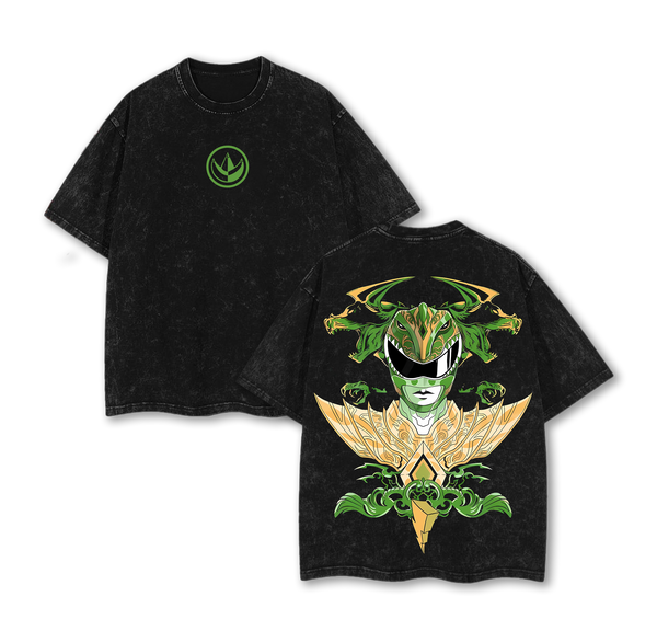 Power Rangers Vintage Tee Wash Collection | Mighty Morphin Oversized Anime T-shirt