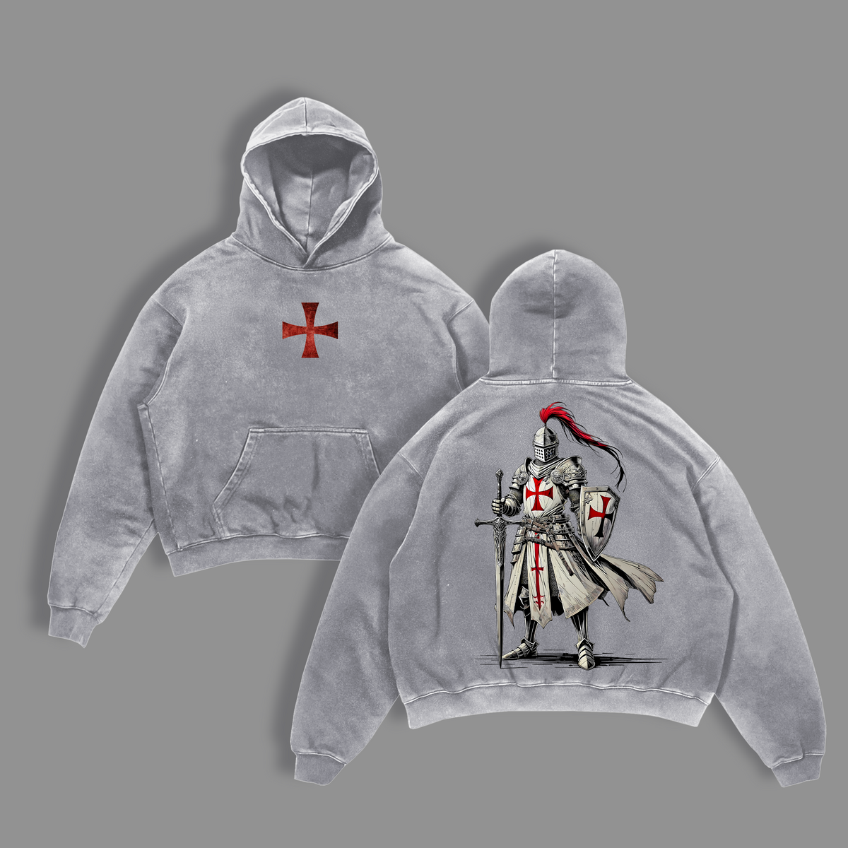 Crusader Knight Christian Knight Templar T-Shirt, Sweatshirt, Hoodie Vintage Washed, Crusader Armor of God Tee, Jesus Warrior Cross Graphic Shirt, Religious Faith Top, Christian Apparel Gift , Church Outfit