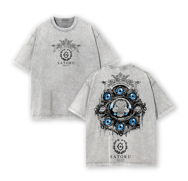 Gojo Satoru Six Eyes Jujutsu Kaisen T-Shirt - Vintage Washed Oversized