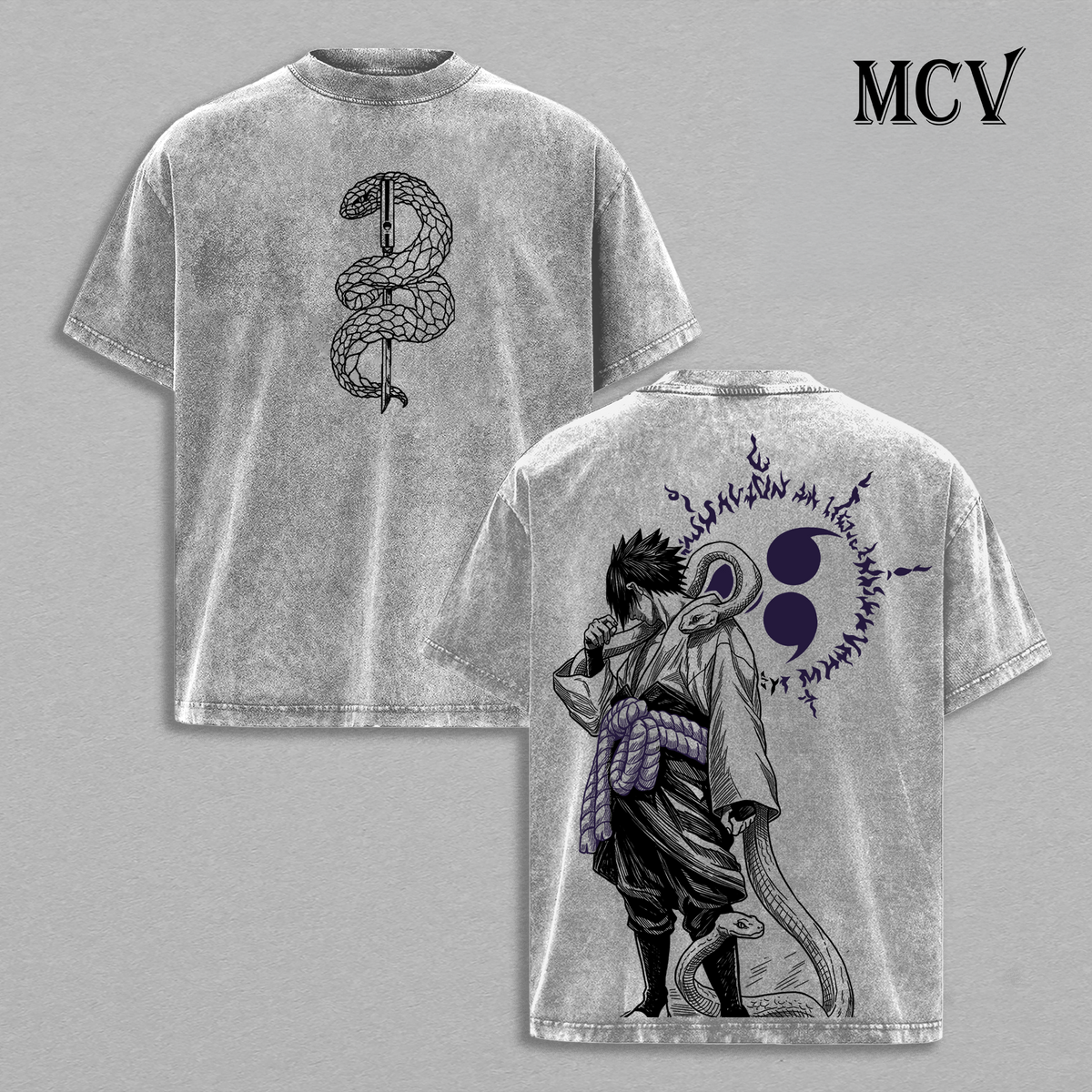 Sasuke Uchiha T-Shirt, Naruto Anime Tee, Sharingan Revenge Graphic Vintage Washed Tee