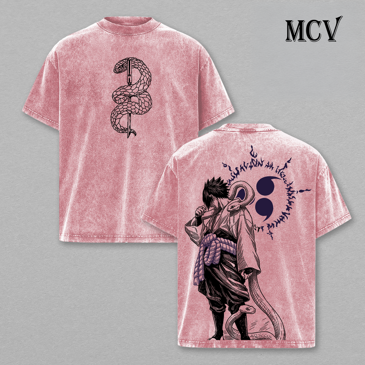 Sasuke Uchiha T-Shirt, Naruto Anime Tee, Sharingan Revenge Graphic Vintage Washed Tee