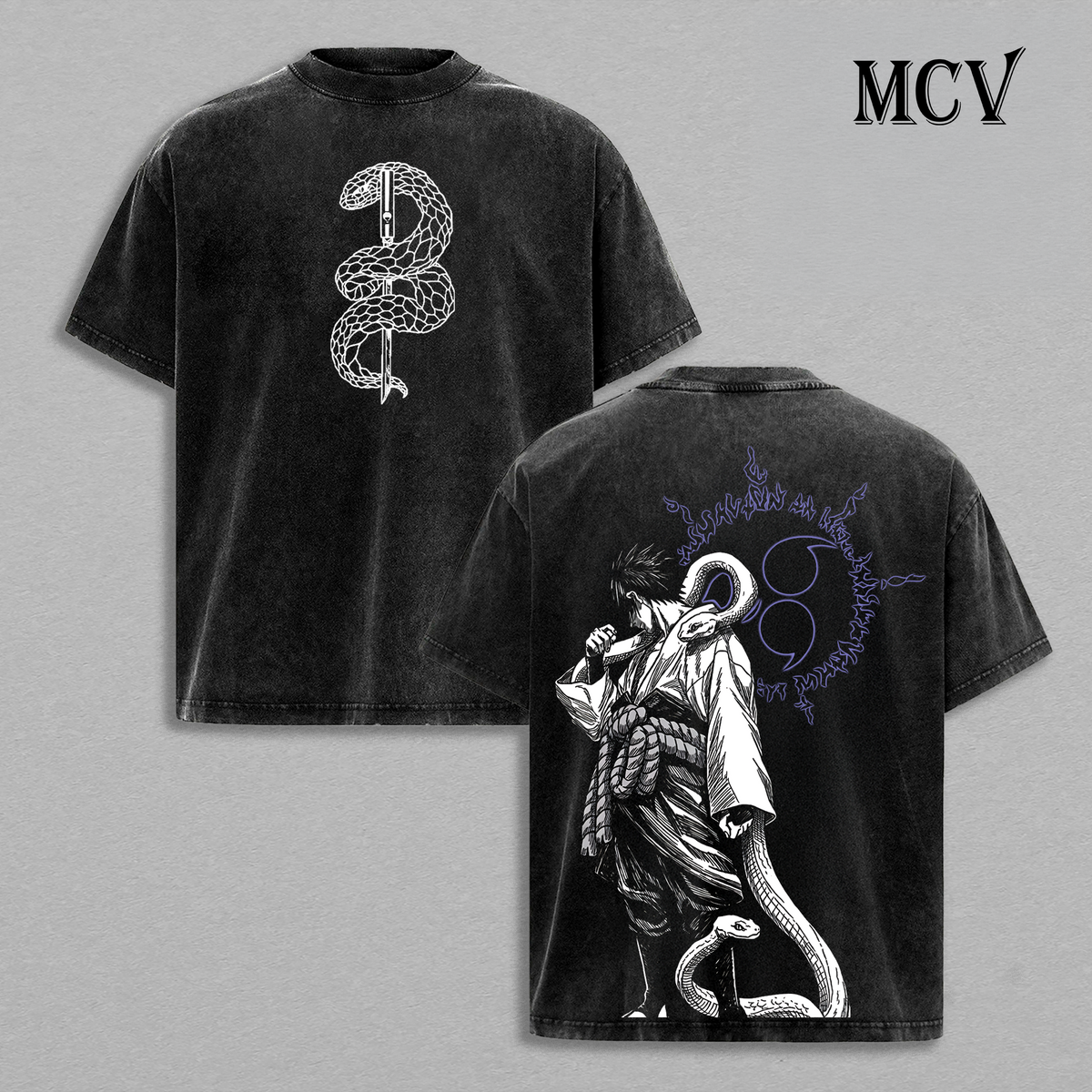 Sasuke Uchiha T-Shirt, Naruto Anime Tee, Sharingan Revenge Graphic Vintage Washed Tee