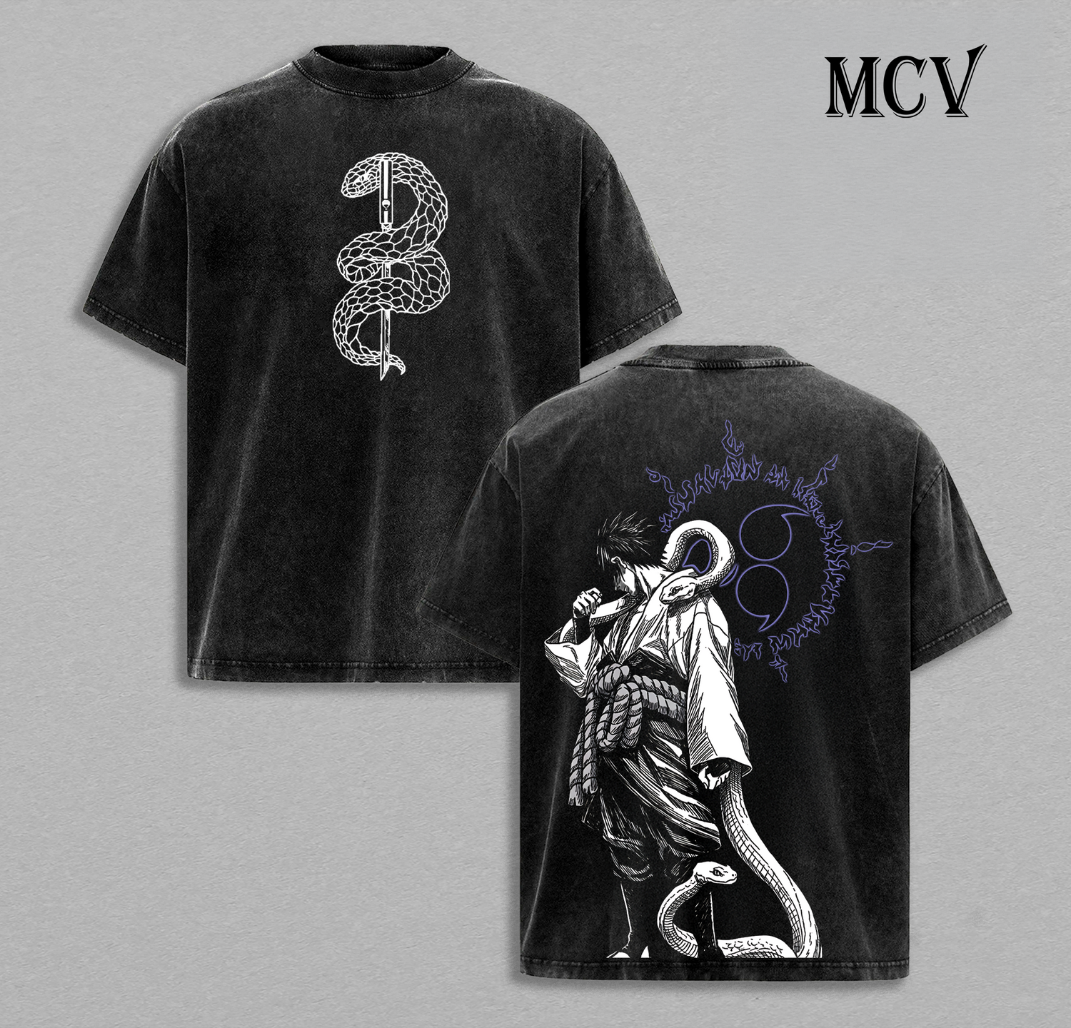 Sasuke Uchiha T-Shirt, Naruto Anime Tee, Sharingan Revenge Graphic Vintage Washed Tee