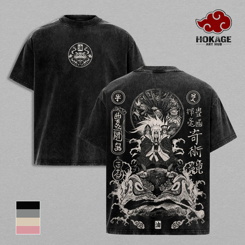 Jiraiya Naruto T-Shirt, Anime Graphic Tee, Vintage Washed Shirt, Oversized Streetwear T-Shirt, Japanese Manga Shirt, Heavyweight Cotton Tee, Graphic Tees Men, Unisex Anime Merch, Gift for Naruto Fans