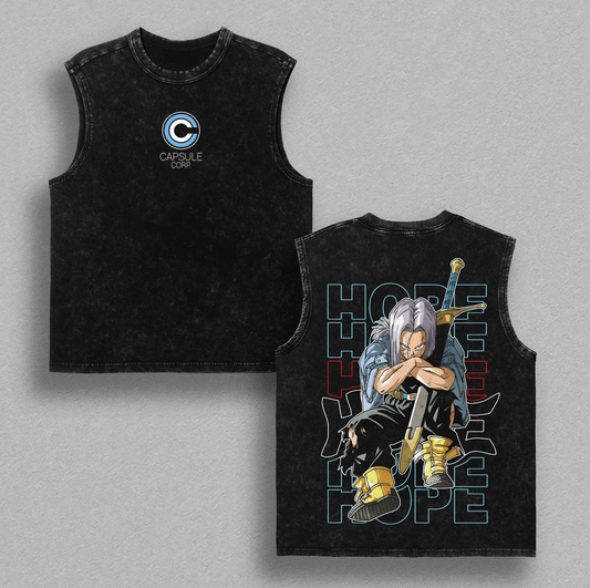 Future Trunks - DBZ Capsule Corp Shirt Graphic Tee Vintage Washed T Shirt Unisex Streetwear Saiyan Warrior Anime Tee DBZ Apparel Gift for Dragon Ball Fans