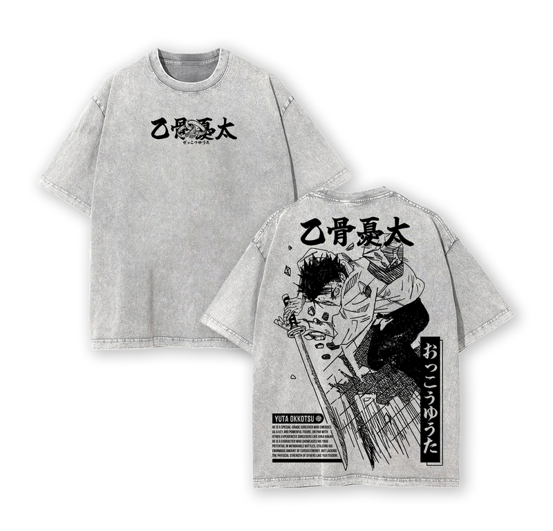 Yuta Okkotsu Vintage Washed Oversized T-Shirt – Jujutsu Kaisen Season 3 Anime Graphic Tee