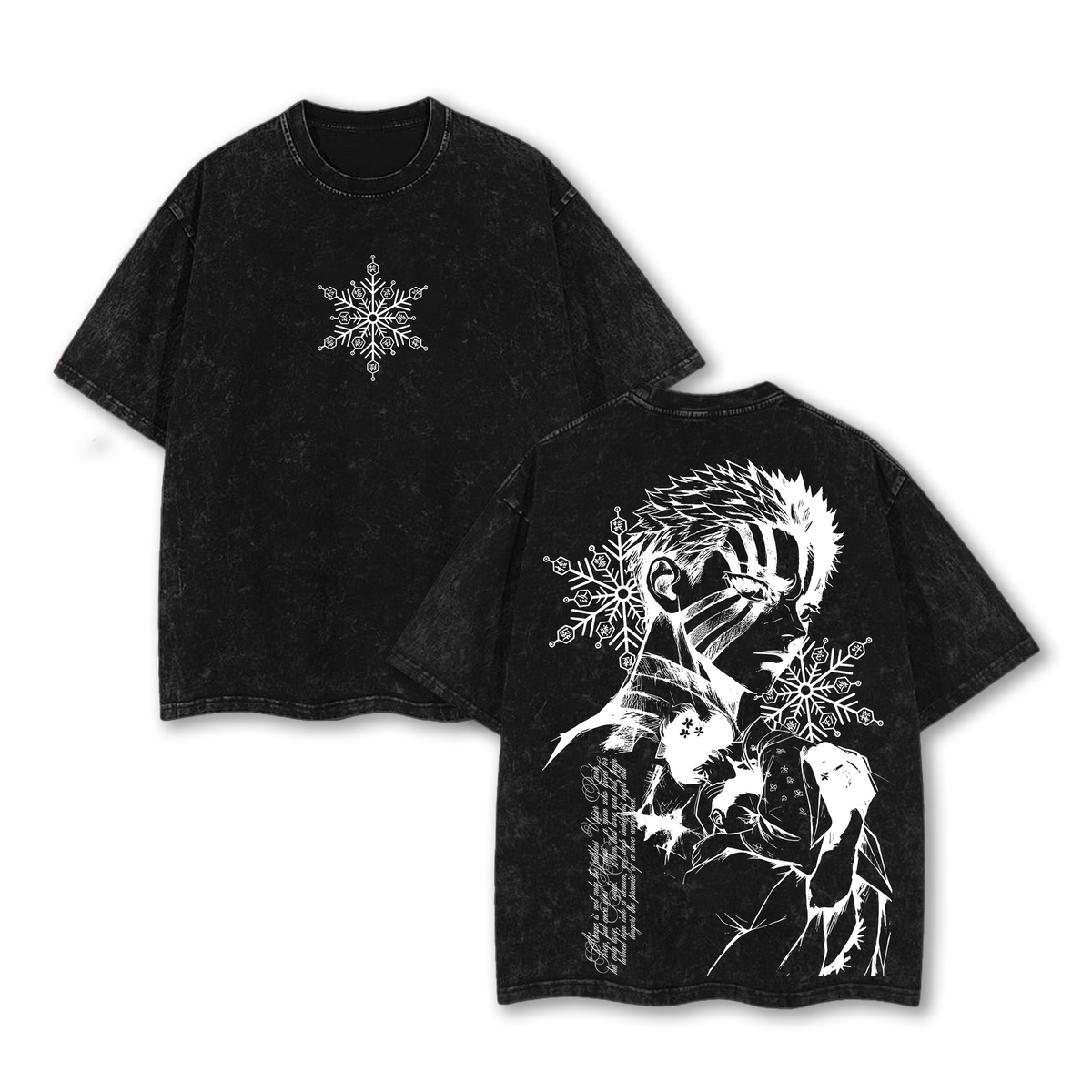 Akaza vs Koyuki Tee Washed – Demon Slayer Kimetsu no Yaiba Vintage Washed Oversized Heavy Cotton T-Shirt