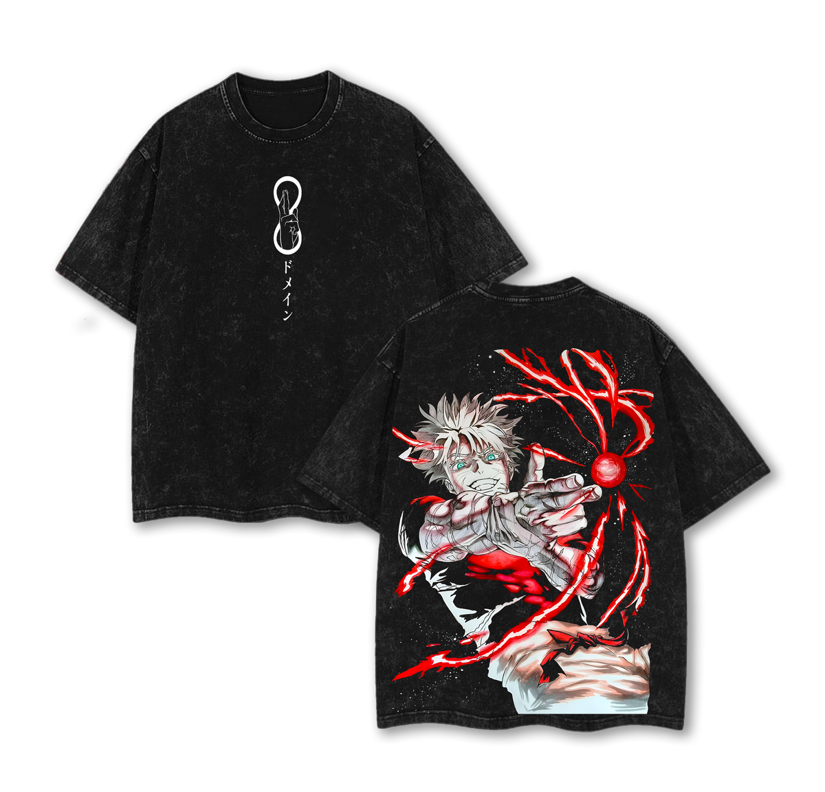 Gojo Satoru Tee Washed Jujutsu Kaisen Execution Shibuya Incident Compilation & Culling Game Prelude Vintage Oversized Heavy Cotton Anime Manga T-Shirt