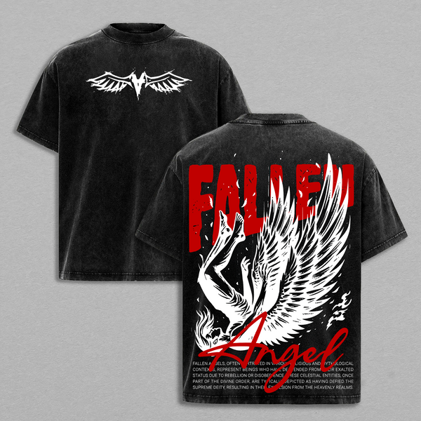 Fallen Angel Shirt Vintage Washed Tee / Hoodie / Sweatshirt | Dark Aesthetic Graphic Tee | Angel Wing Streetwear | Grunge Oversize Shirt for Men Women Jesus Apparel  Christian Based Clothing