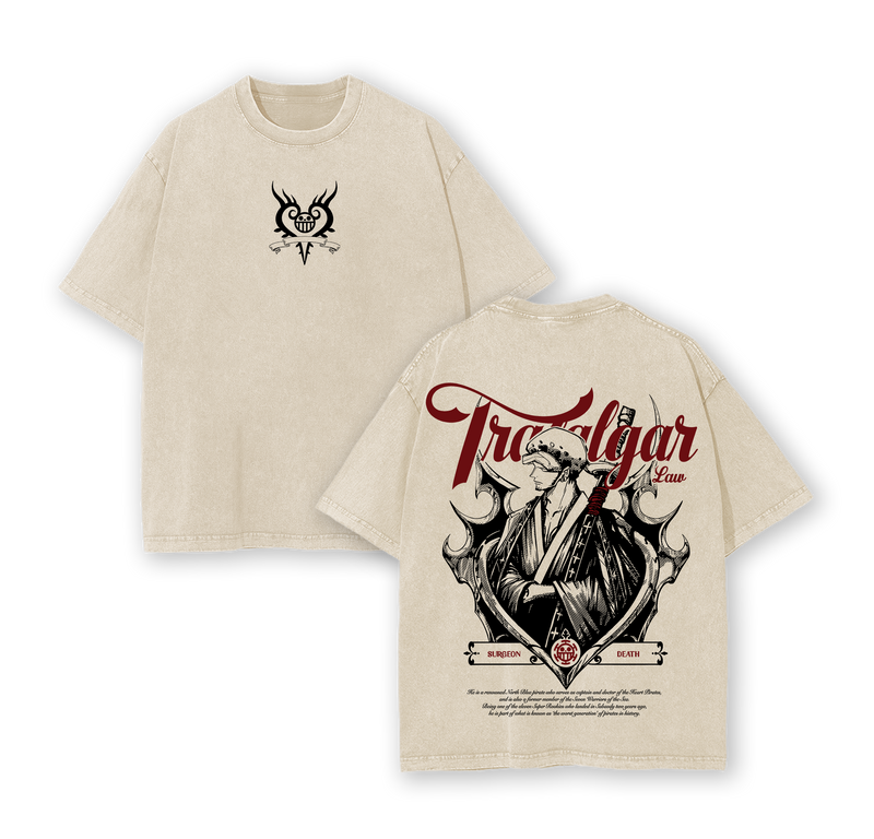 Trafalgar Law One Piece Shirt – Vintage Washed Oversized Anime Tee