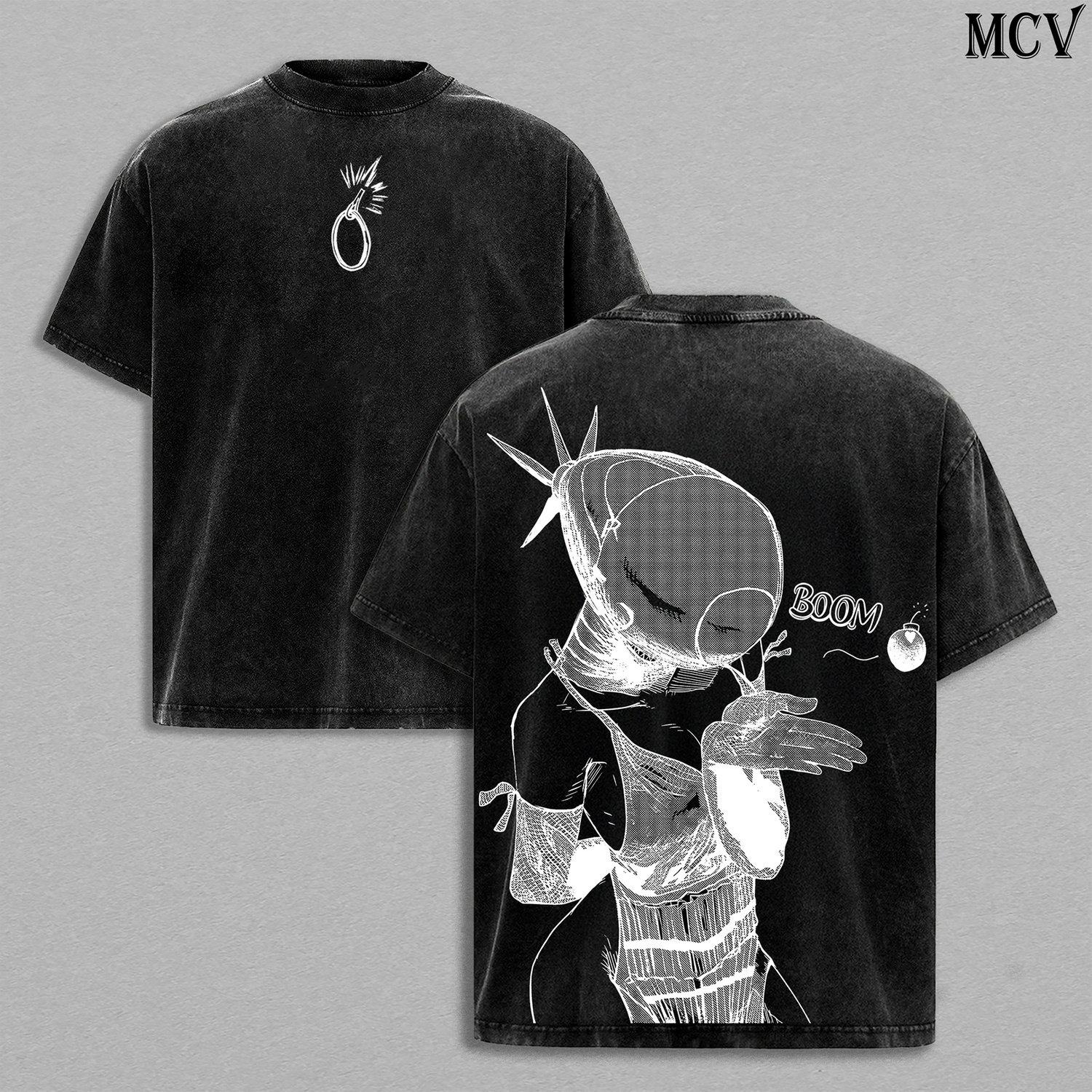 Explosive Devil Girl Reze – Chainsaw Man Vintage Washed Anime Graphic Tee