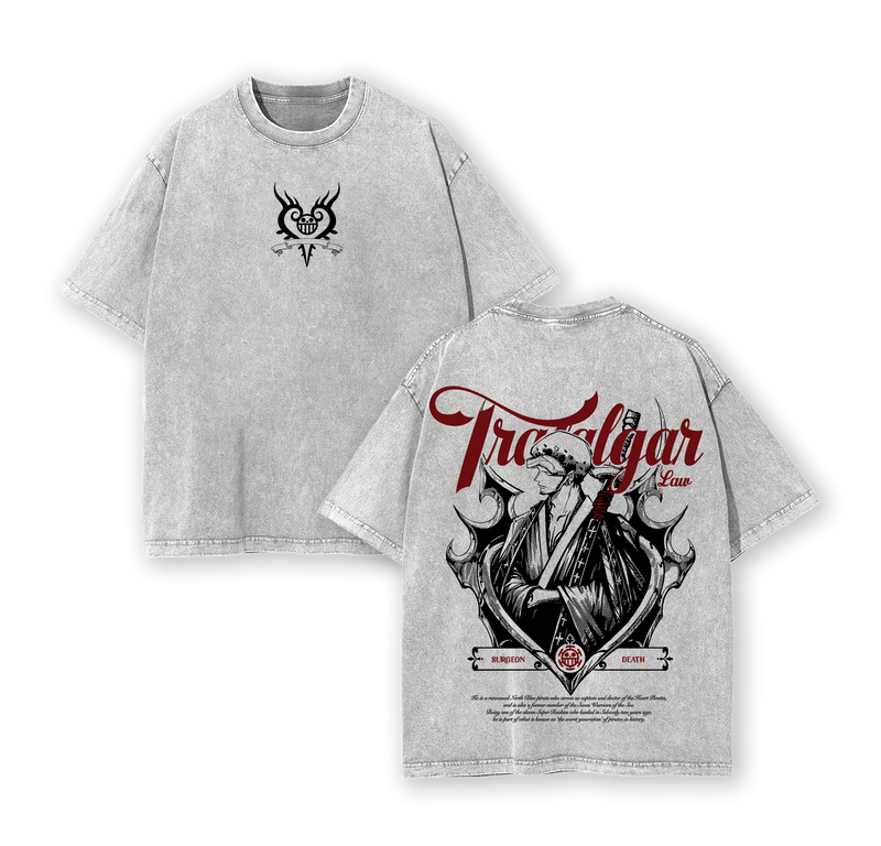 Trafalgar Law One Piece Shirt – Vintage Washed Oversized Anime Tee
