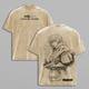 Thorfinn - Vinland Saga Vintage Washed Oversized Anime T-Shirt, Heavyweight Cotton Streetwear Graphic Tee, Retro Manga Line Art Back Print, Unisex Loose Fit Japanese Anime Shirt, Classic Anime Streetwear Gift for Fans