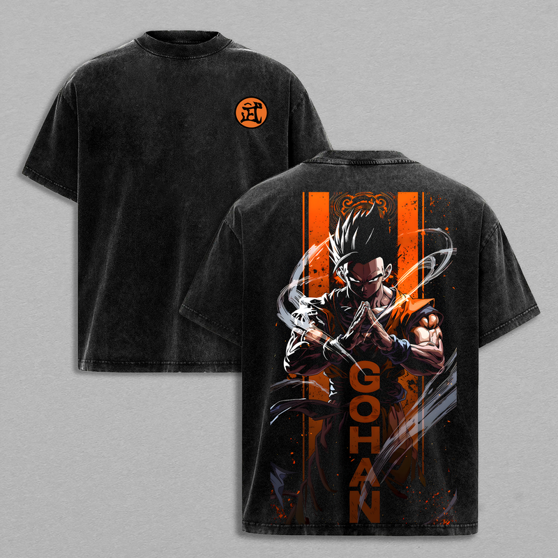 ''Gohan Beast'' Tee | DBZ Super Graphic Tee | Oversized Washed Anime Shirt | Powerful ''Gohan'' Transformation Print | Unisex Heavyweight Streetwear | Gift for anime Fans