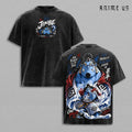 Jinbe One Piece Knight of the Sea Fish-Man Karate Anime Vintage Washed Oversized Graphic Tee Manga Streetwear Heavyweight Cotton Shirt