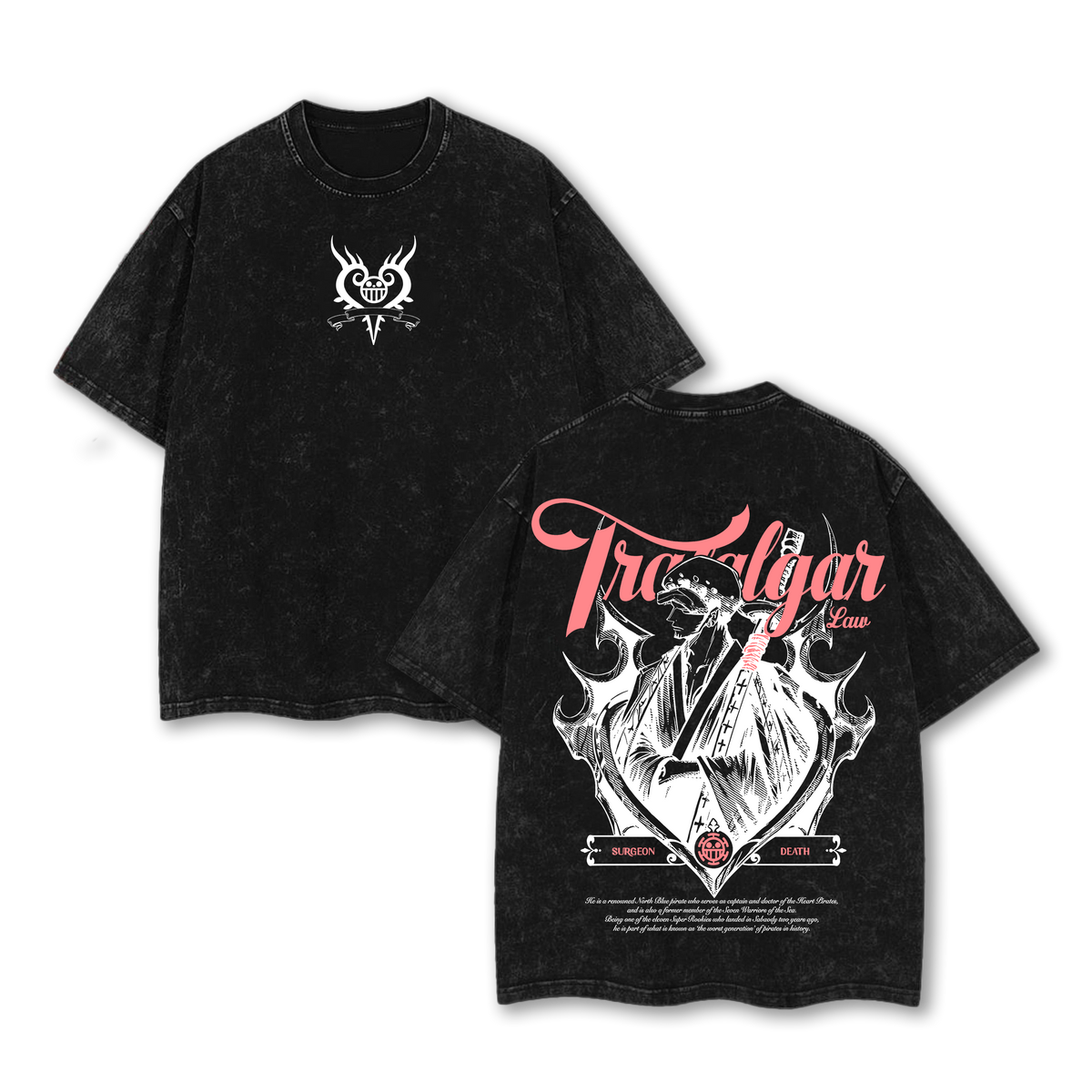 Trafalgar Law One Piece Shirt – Vintage Washed Oversized Anime Tee