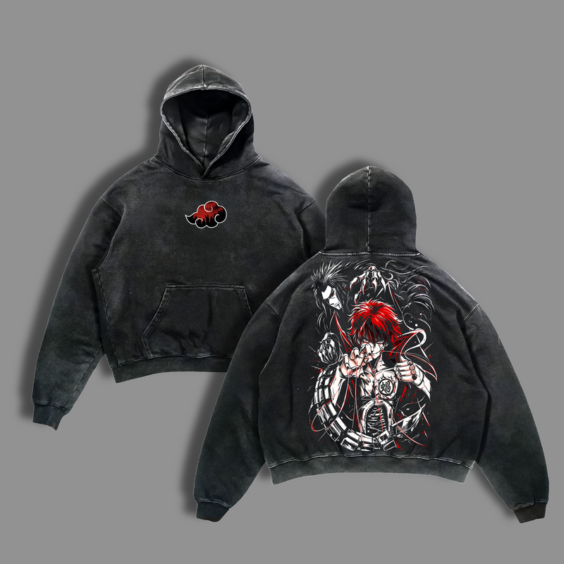 NARUTO - SASORI Anime Vintage Washed Shirt Shadow Possession Graphic Tee Oversized Streetwear Manga Fan Gift