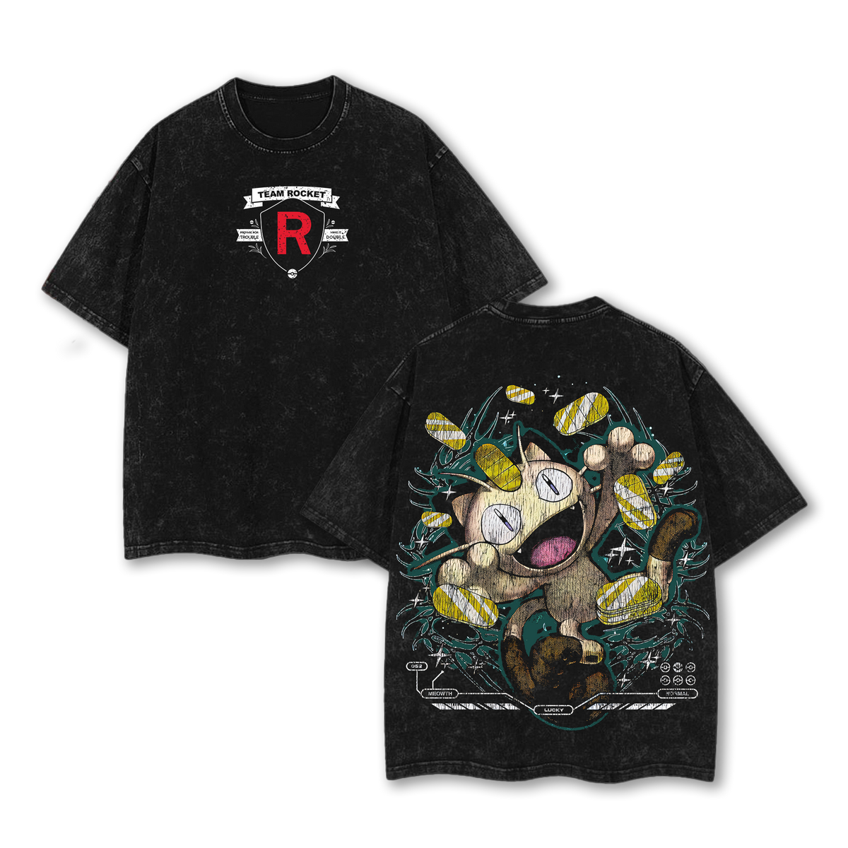 Team Rocket Pokemon Washed T-Shirt