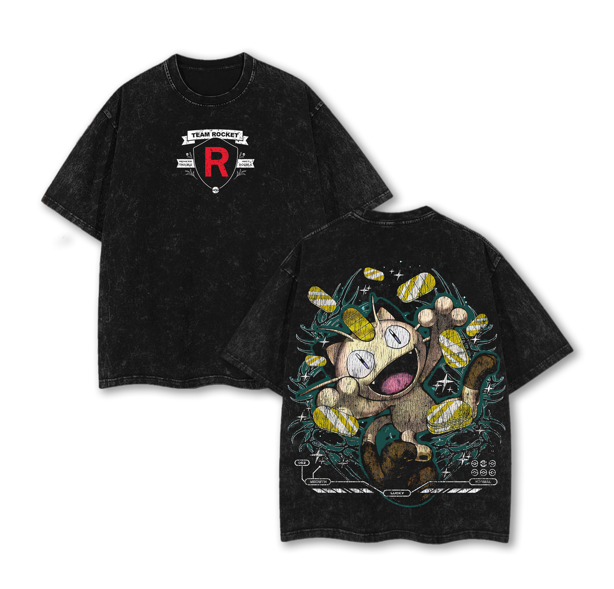 Team Rocket Pokemon Washed T-Shirt