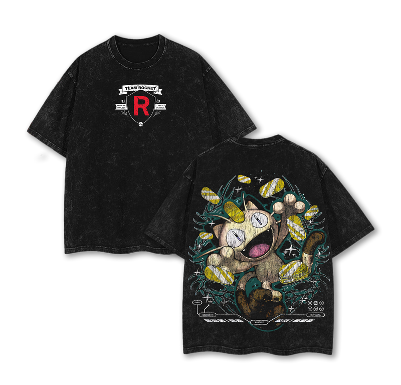 Team Rocket Pokemon Washed T-Shirt