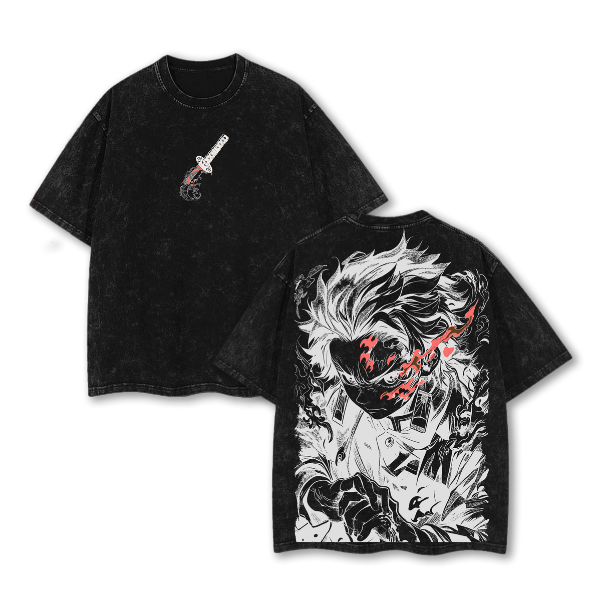 Tanjiro Tee - Demon Slayer Kimetsu no Yaiba T-Shirt Acid Wash