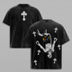 Upside Down Cross - Human Falling Cross Vintage Washed T-Shirt / Tank Top / Hoodie, Jesus Apparel Christian Gothic Church Outfit, Jesus Tees Heavyweight Streetwear Gym Pump Cover