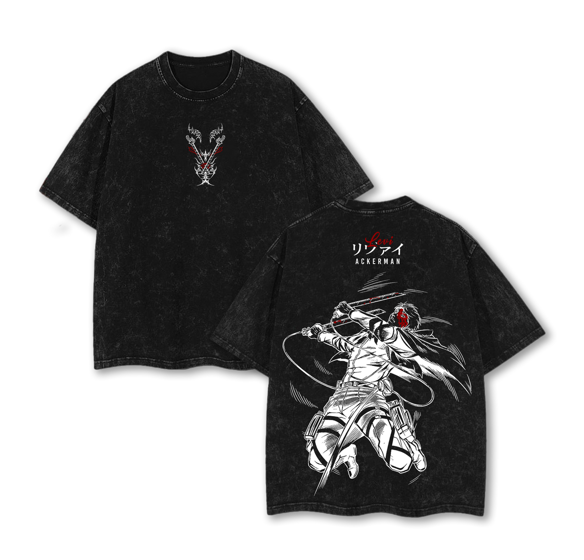 Levi Ackerman Attack on Titan Vintage Washed Oversized T-Shir