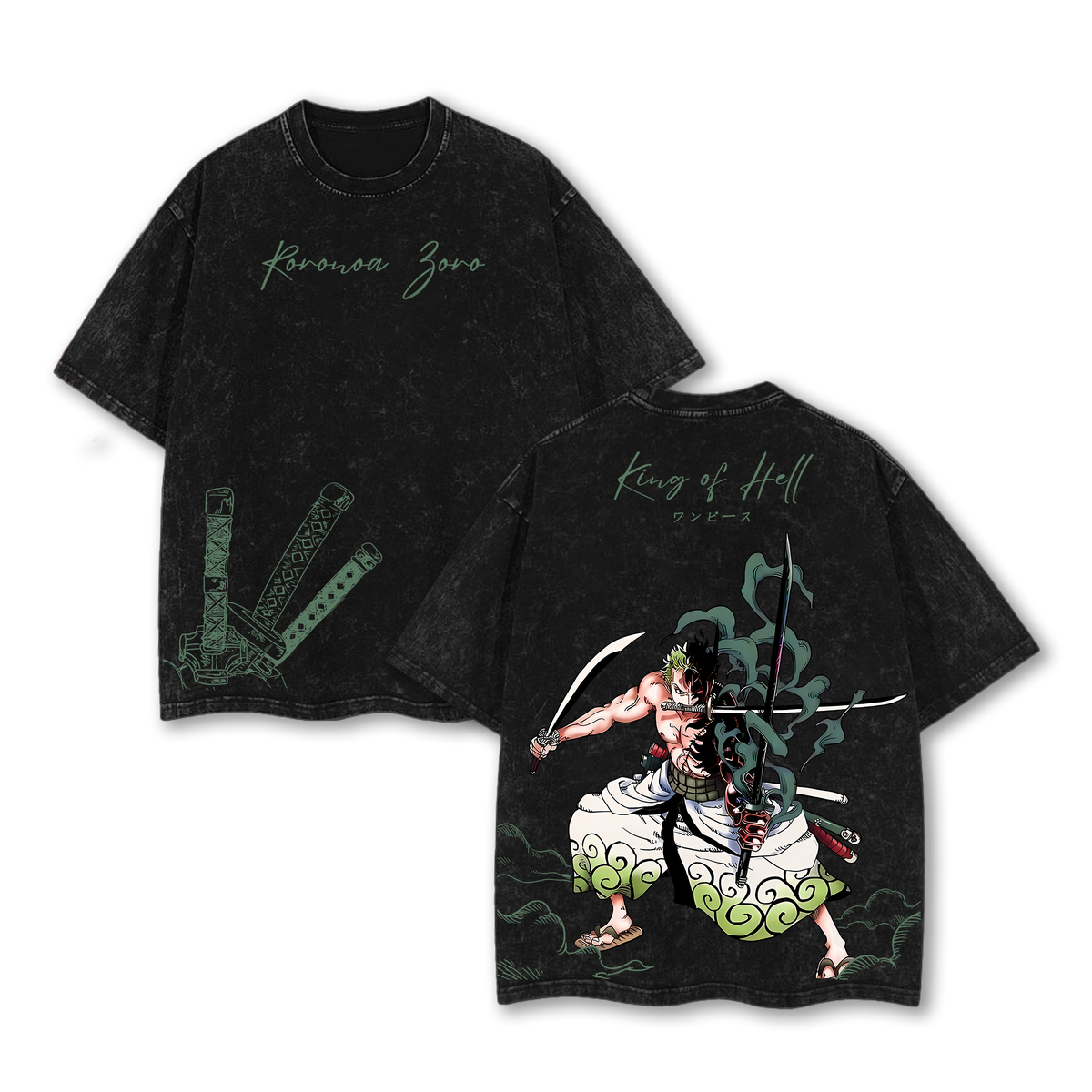 King of Hell Zoro Anime Shirt Enma Sword Oversized Graphic Tee