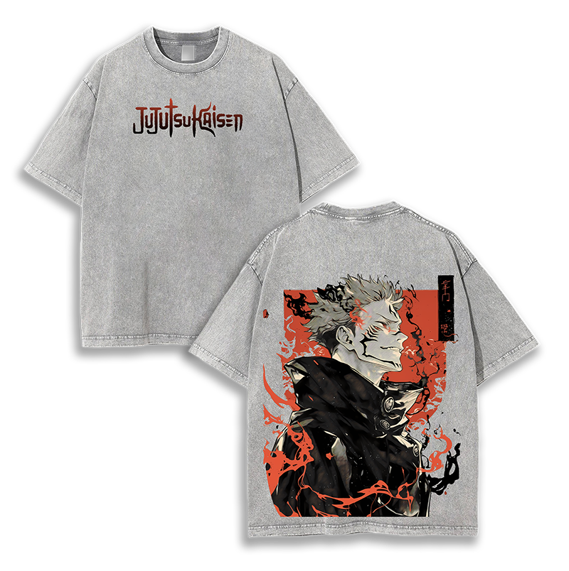 Ryomen Sukuna v2 Jujutsu Kaisen Anime Washed T-Shirt