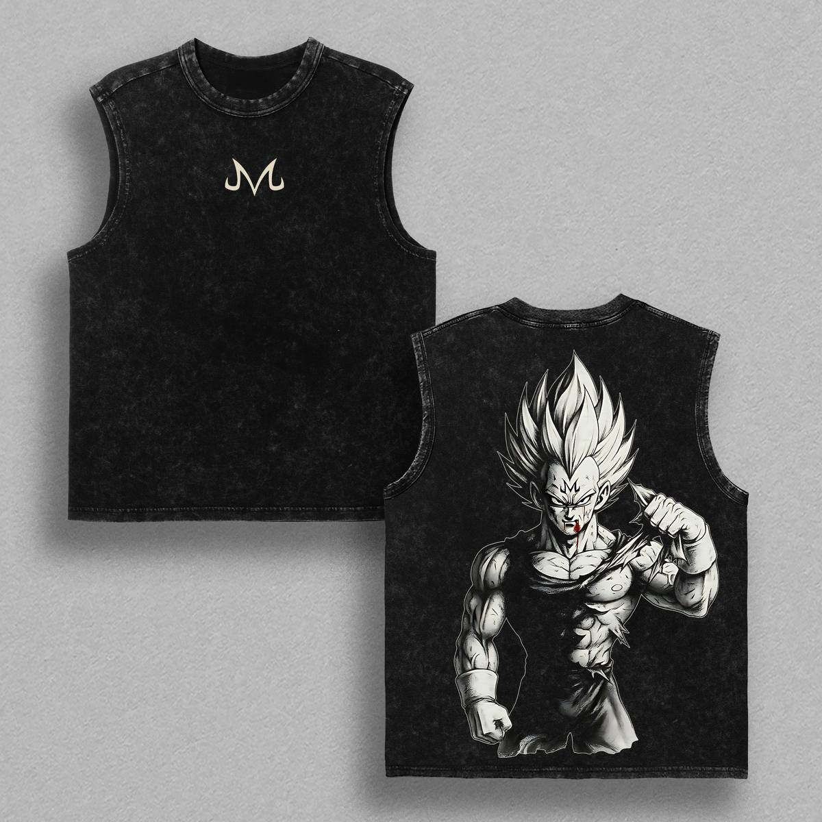 Power 9000 Prince Warrior Shirt – Vintage Washed DBZ Inspired Graphic Tee, Oversized Streetwear Soft Cotton Unisex Top